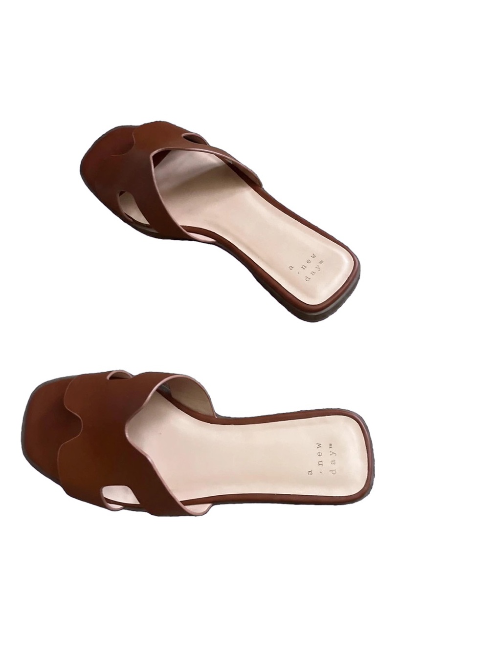 a new day Tan Brown Cutout Slide Sandals